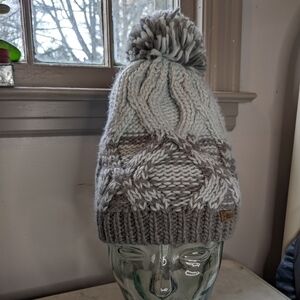Broner Gray Pom Pom Beanie Hat